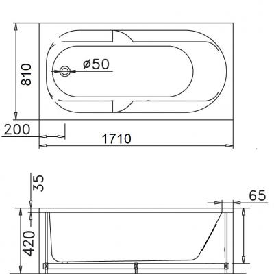 Bồn tắm chân yếm - AT0270L(R)